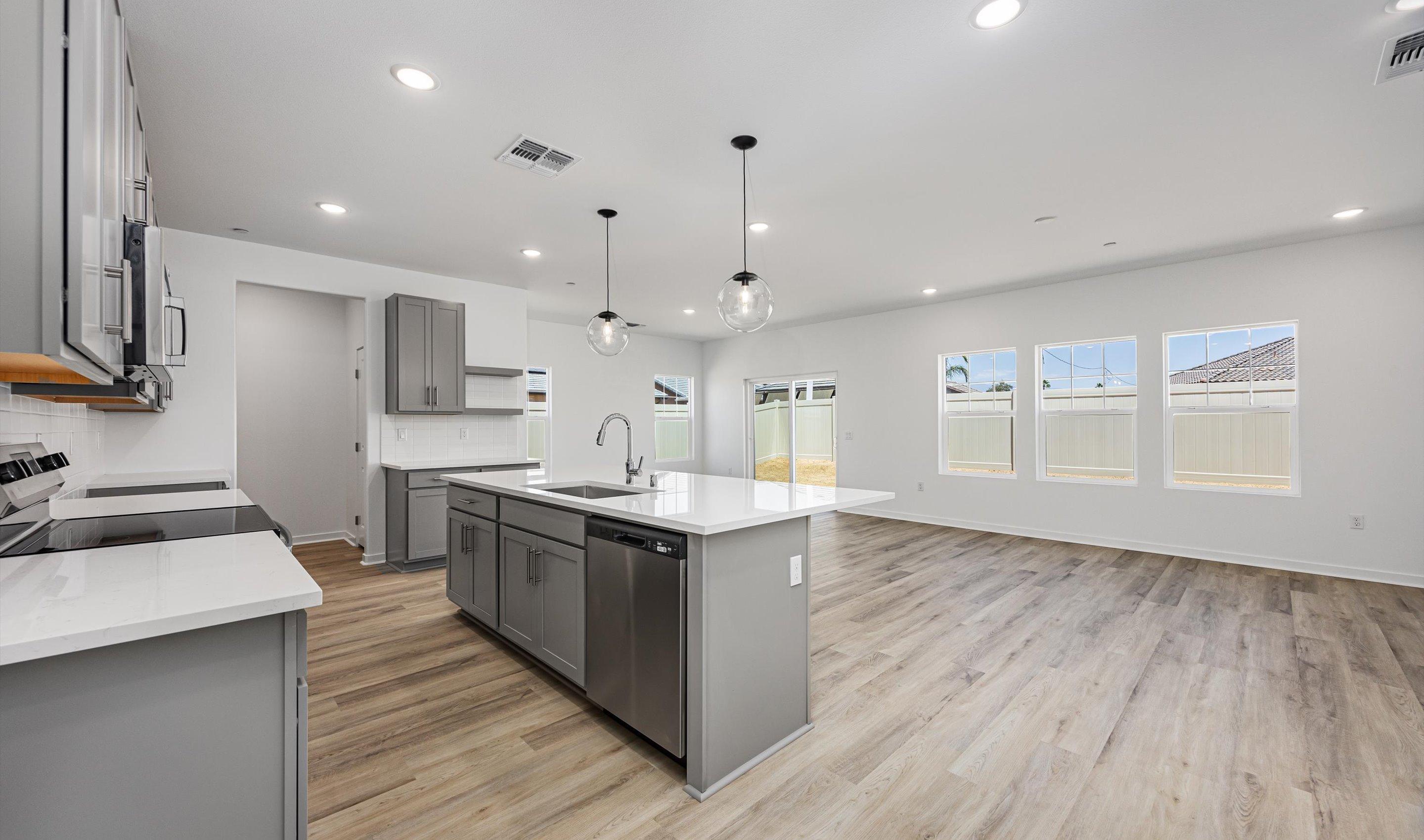 Kitchen with floating shelves