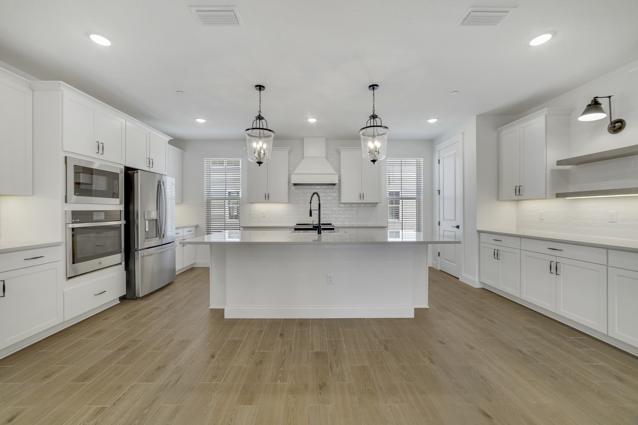 Kitchen with pendant lighting