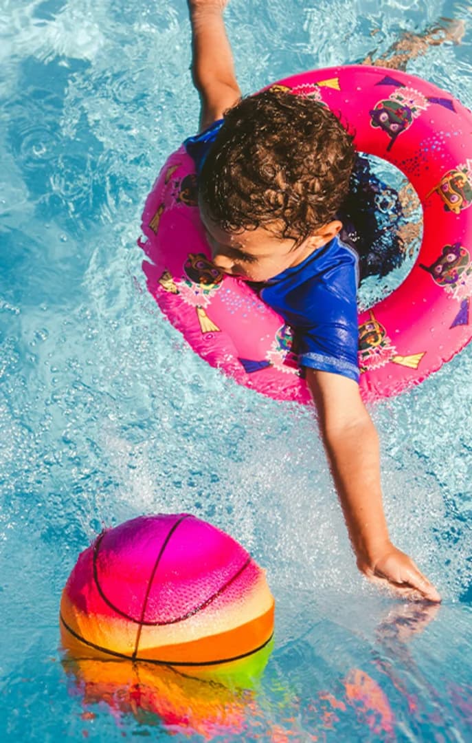 Water Fun Little Boy on Pool Float