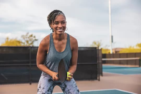 Woman Playing Pickleball