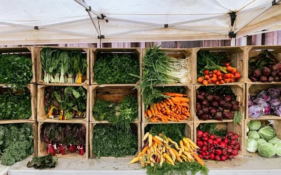 Crates of Fresh Produce at the Farmer s Market