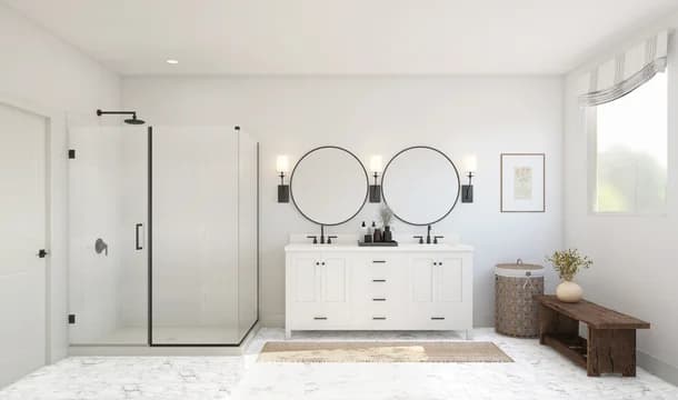 Tucson Primary Bath Farmhouse Palette 5 Level 1 European Farmhouse