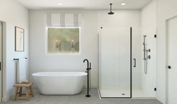 Barcelona Primary Bath Plus Tub Farmhouse Palette 3 Level 1 European Farmhouse