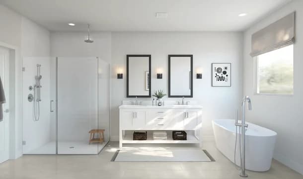 Timberbrook Tacoma II Primary Bath Loft Palette 4 Level 1 Black and White Loft