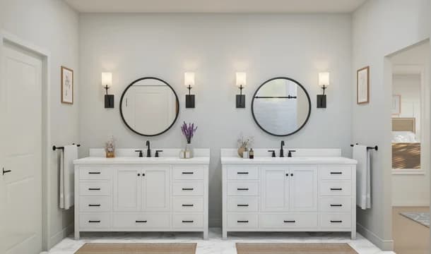 Kerr Primary Bath Plus Farmhouse Palette 5 Level 1 European Farmhouse