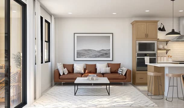 Urban at South Mountain Alpharetta II Great Room Farmhouse Palette 5 Level 1 Industrial Farmhouse