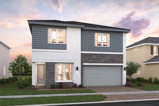 Parkside at Tuttle Royale Rhodes II Rhodes II Contemporary Elevation DUSK Level 3