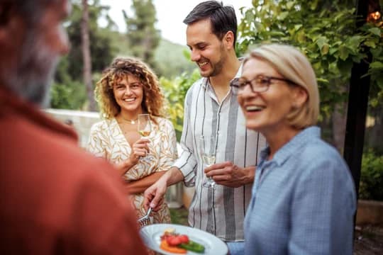 Friends Socializing Outside