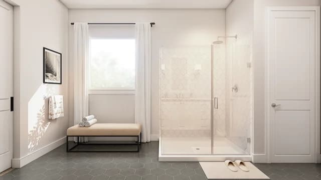 Primary Bath Shower Dallas Monterra Geneva SPEC 2 Base Palette 3 Furnished