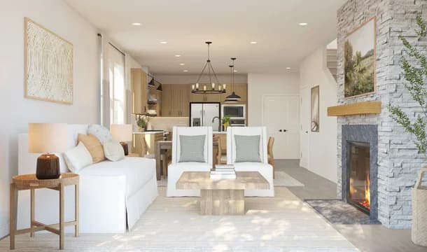 Bergamo Spanish Cedar Great Room Farmhouse Palette 5 Level 1 Coastal Farmhouse