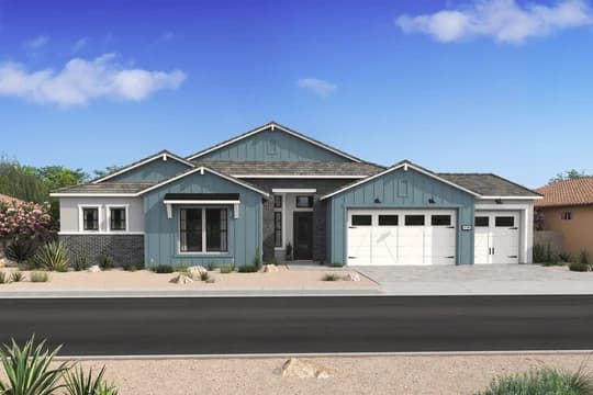 Campanos Estates Helena ESP Elevation Farmhouse W 5 CarGarage Level 3