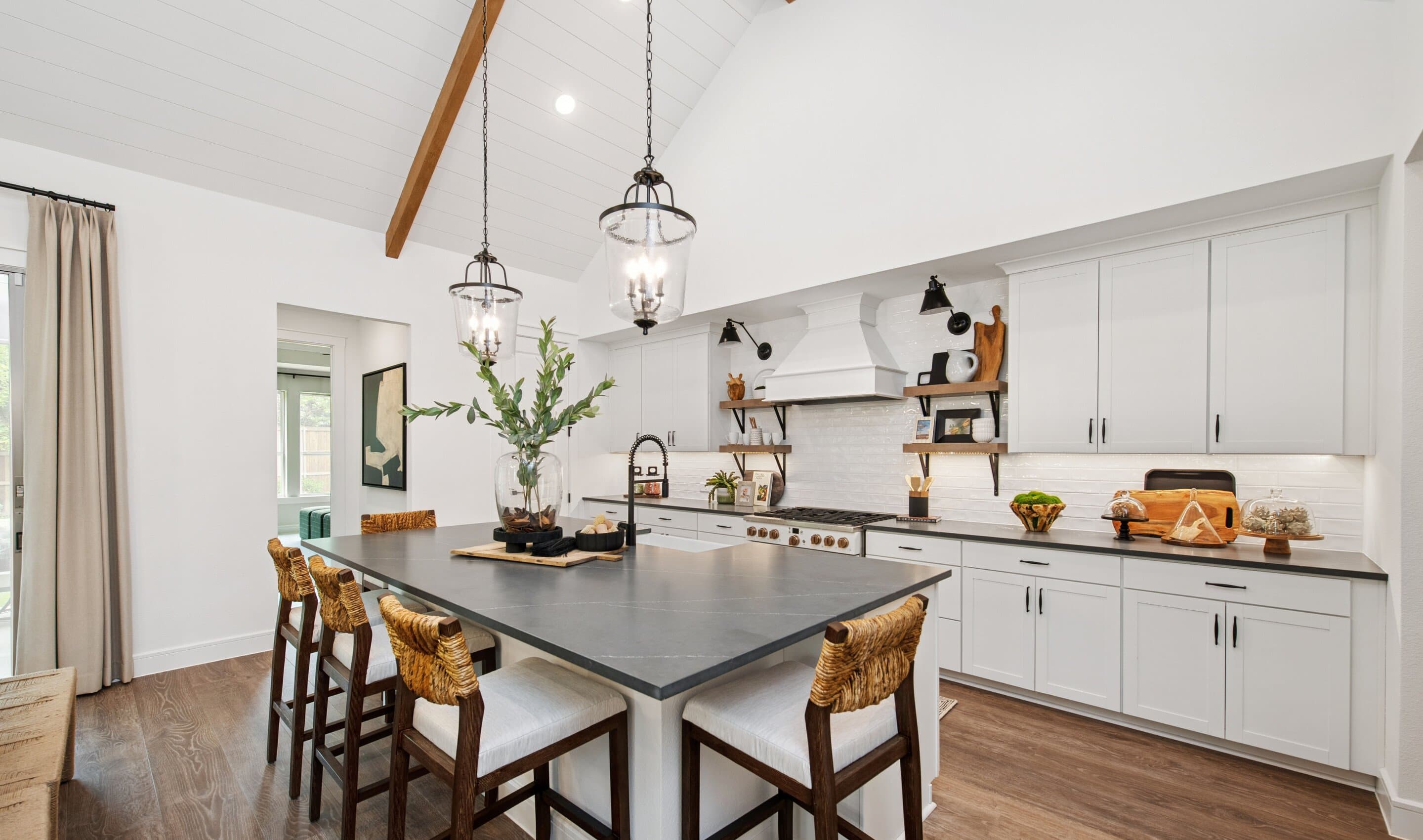 Kitchen with pendant lighting and spacious island