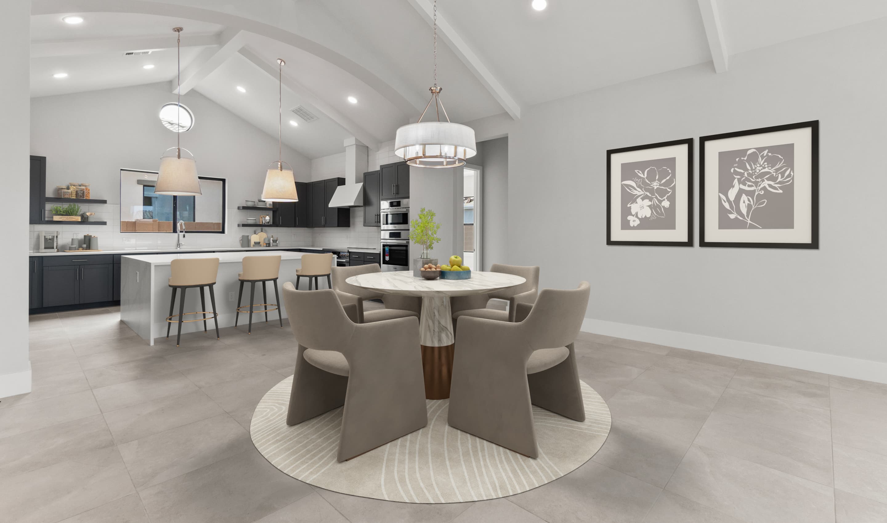 Soaring vaulted ceiling