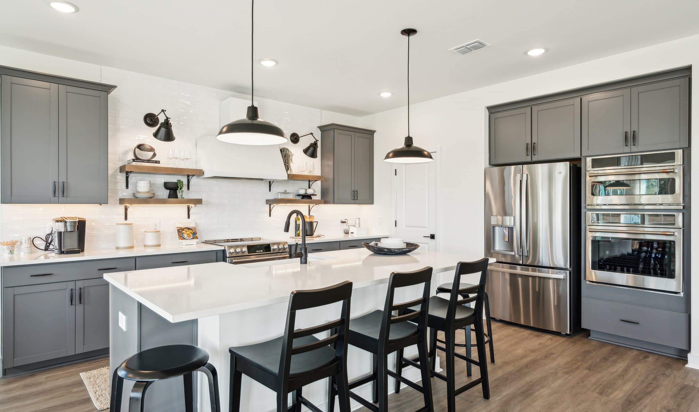 Kitchen with wall oven