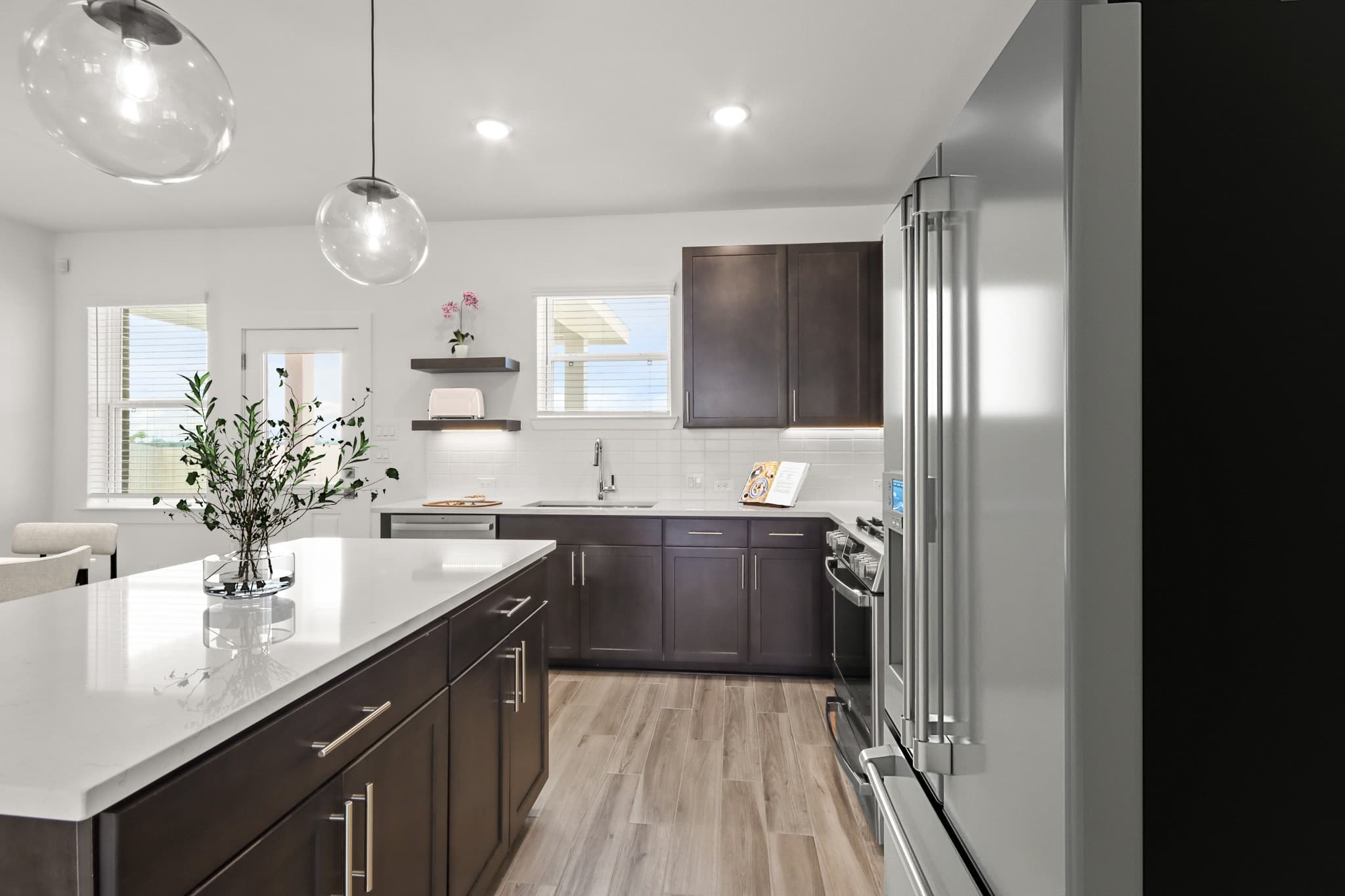 KItchen with floating shelves